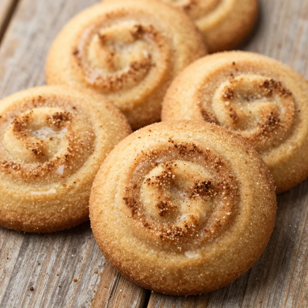 Cinnamon Roll Cookies with Cinnamon Sugar Coating Topping