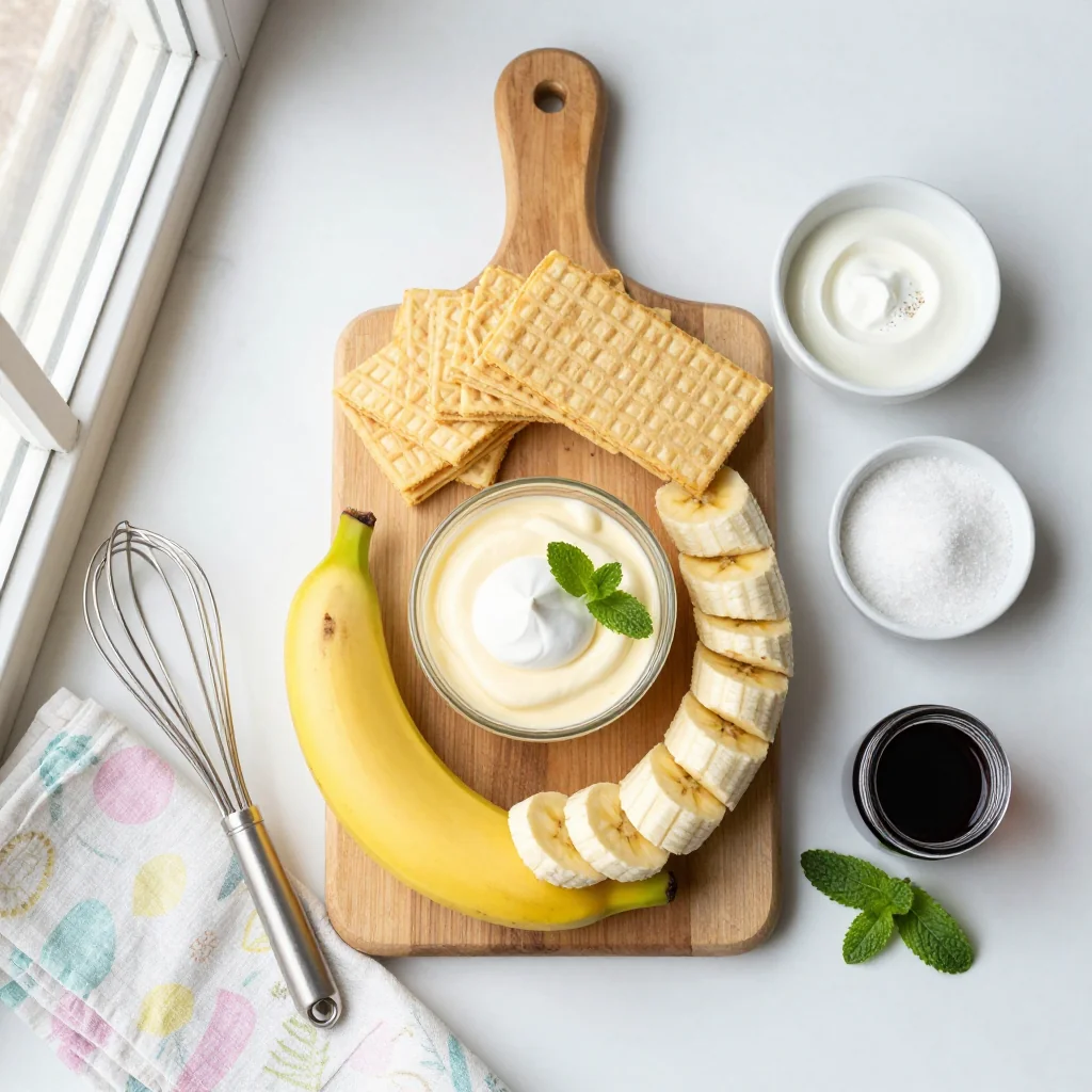 All ingredients for The Best Homemade Banana Pudding with Meringue Topping