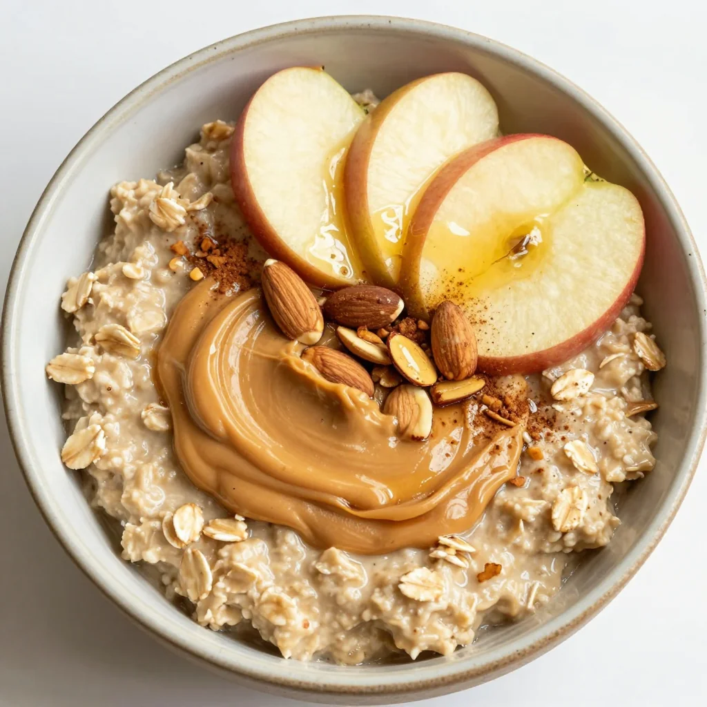 Healthy Apple and Almond Butter Oatmeal for Energizing Breakfast