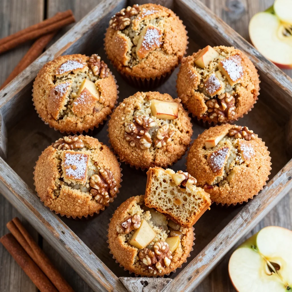Golden Brown Cinnamon Apple Muffins for Winter