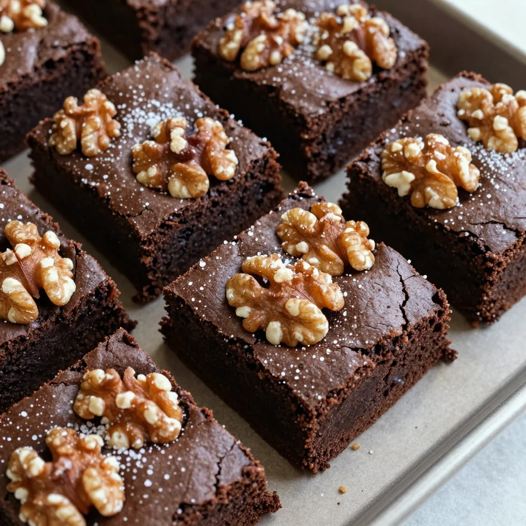 Decadent Chocolate Fudge Brownies With Walnuts And Sea Salt