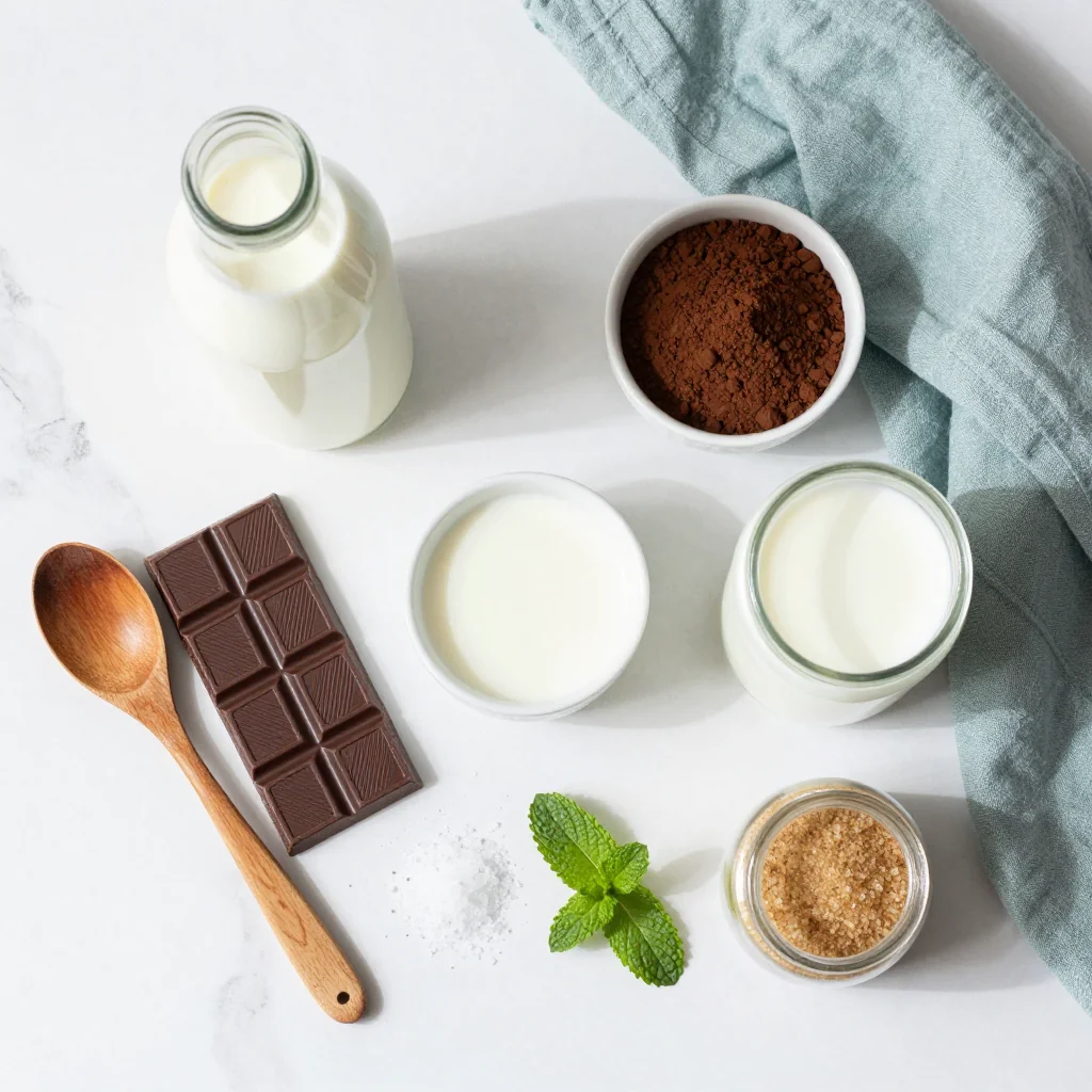 All ingredients for Crockpot Hot Chocolate with Heavy Cream