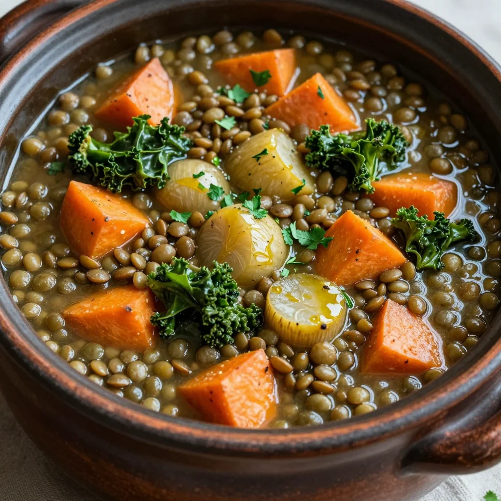 slow cooker lentil and winter vegetable stew for warm january family meals