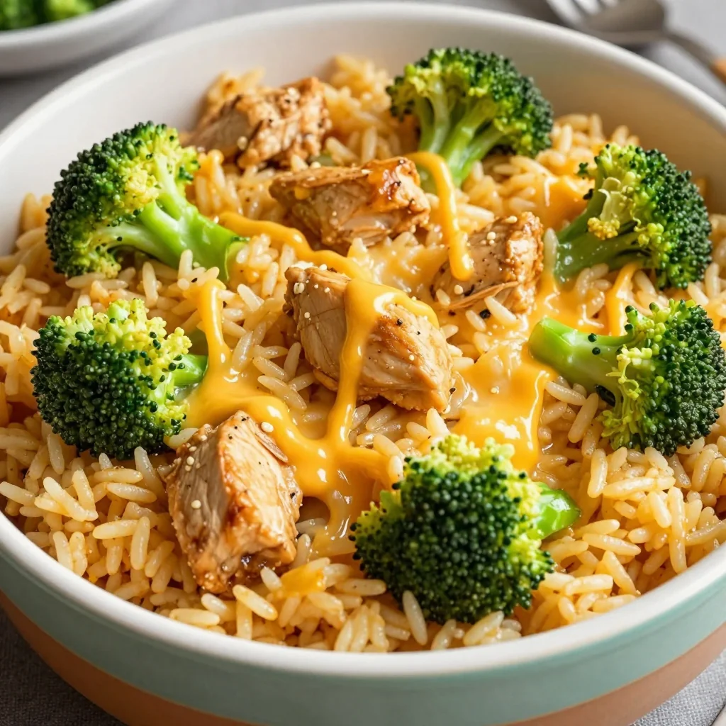 Kid Friendly Cheesy Chicken and Broccoli Rice for Dinner