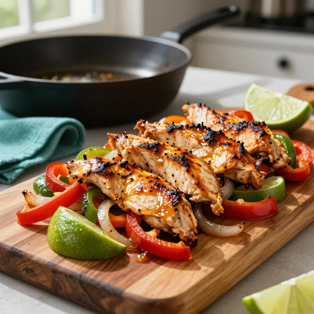 Sheet Pan Chicken Fajitas with Lime