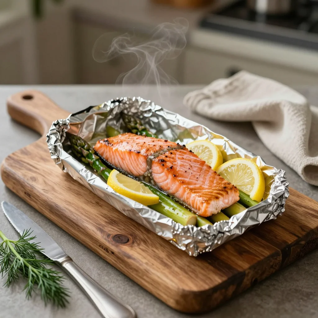 Salmon with Asparagus and Lemon Foil Packet