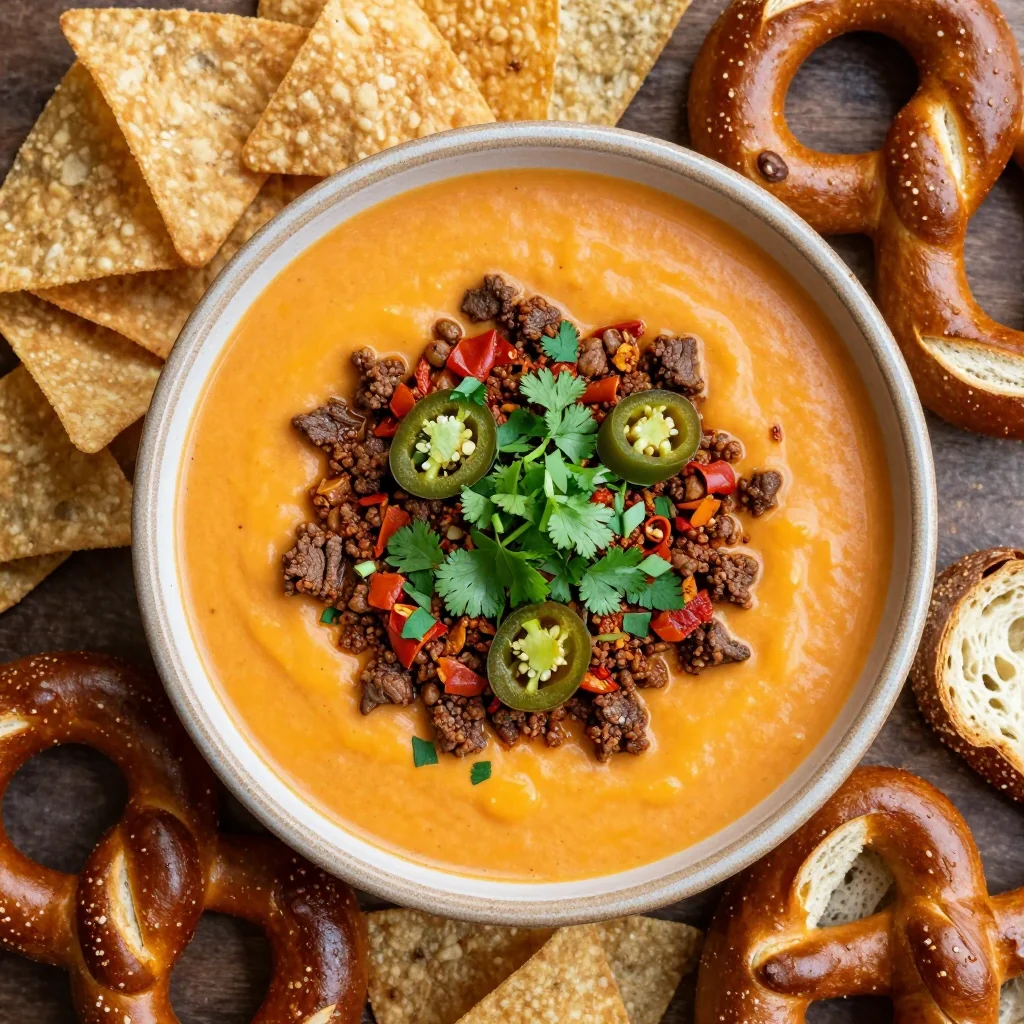 NFL Playoff Chili con Queso Dip for Dipping All Game Long