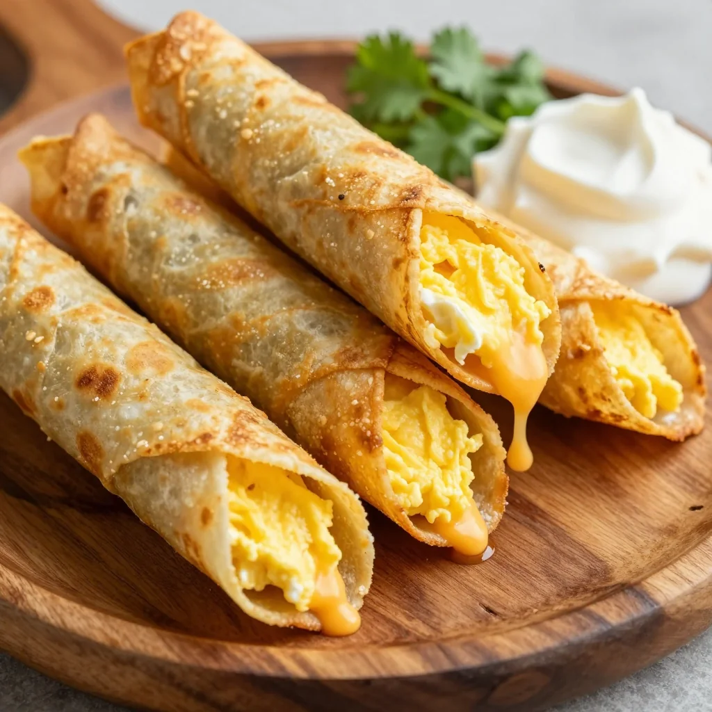 Freezer Ready Breakfast Taquitos with Scrambled Eggs and Cheese