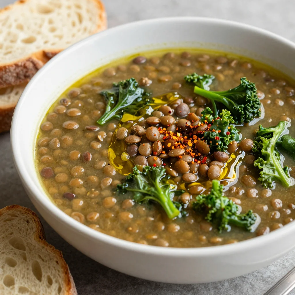 New Year's Day Lucky Lentil and Kale Soup