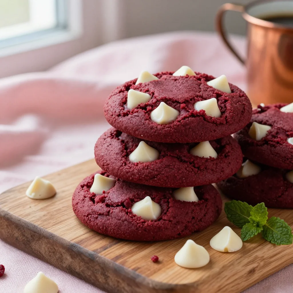 Red Velvet Cookies with White Chocolate Chunks