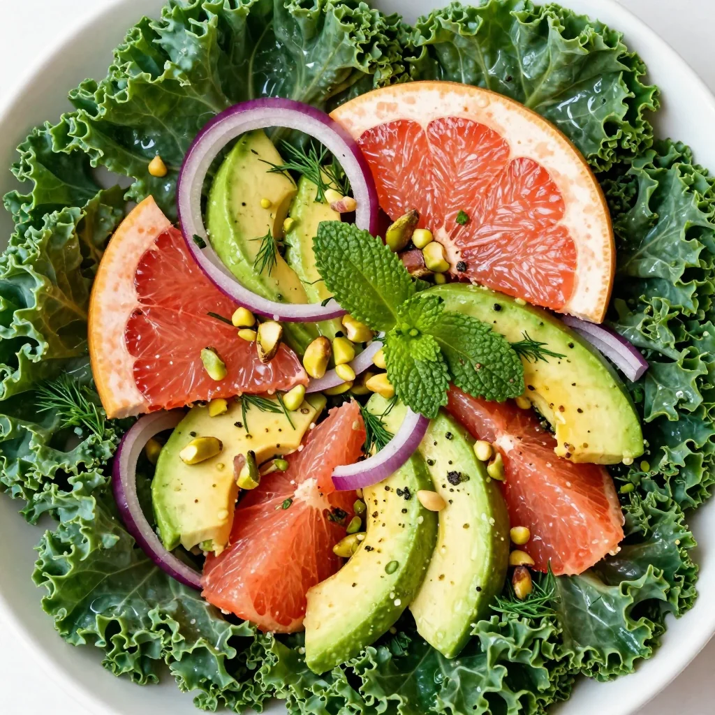 detox citrus and herb salad with grapefruit kale and lemon dressing