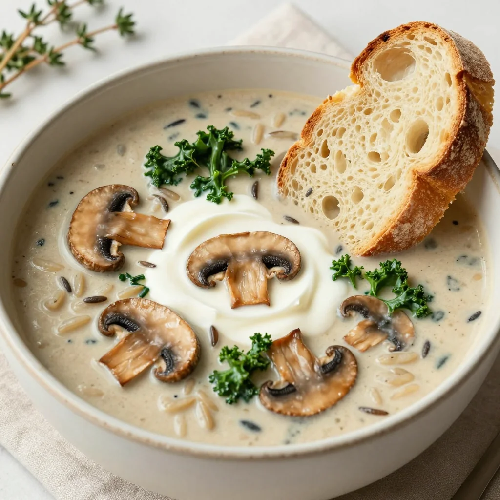 Creamy Mushroom and Wild Rice Soup for Comforting Dinner
