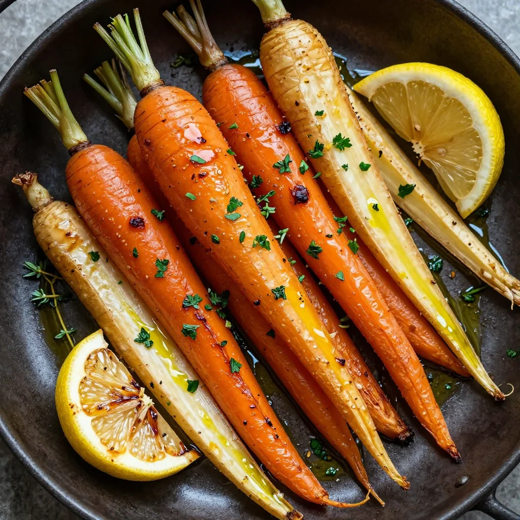 lemon garlic roasted carrots and parsnips for budget dinners