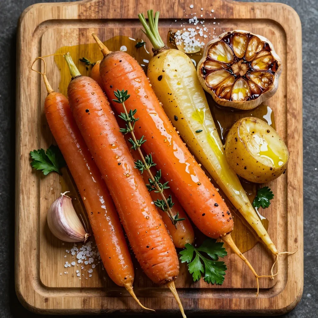 cozy garlic and herb roasted root vegetable medley for winter
