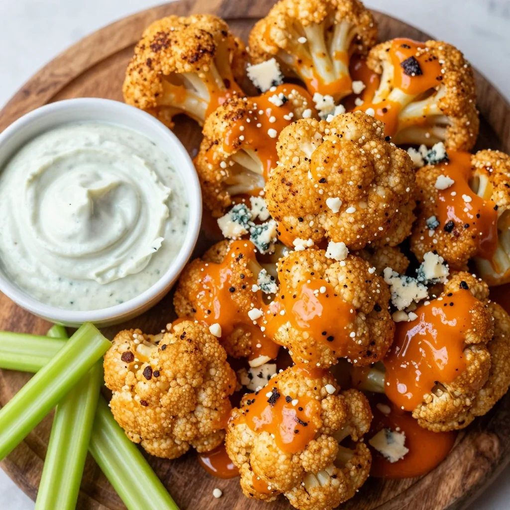 Crispy Buffalo Cauliflower Bites for Playoff Party