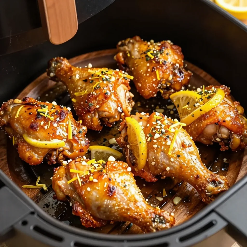 Air Fryer Chicken Legs With Lemon Garlic