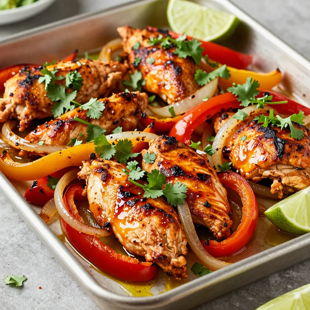 Easy Sheet Pan Chicken Fajitas for NFL Playoffs