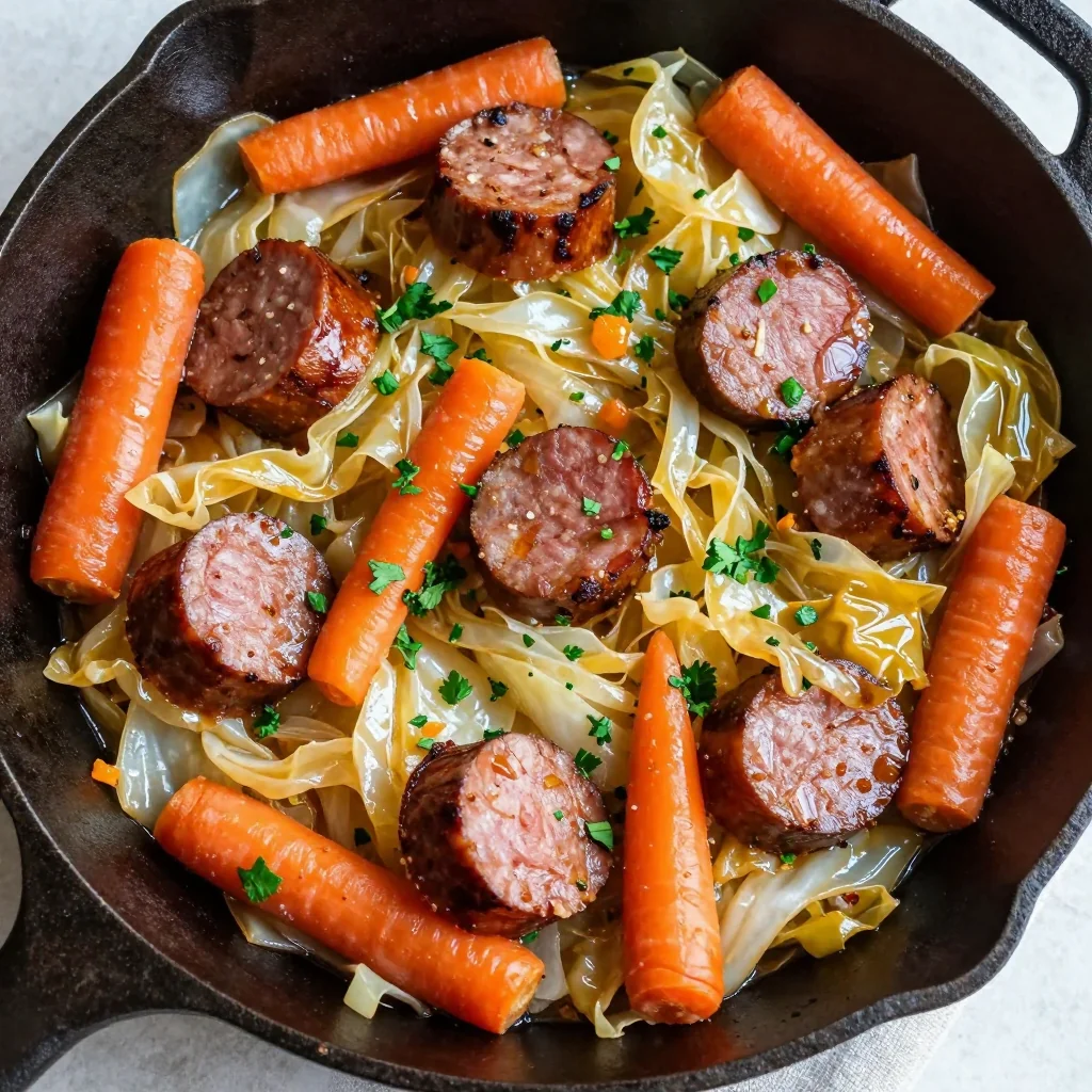 budget friendly cabbage and sausage skillet for filling family meals