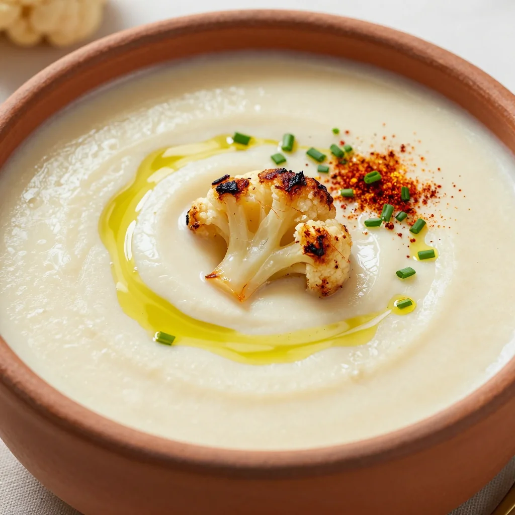 Low Calorie Creamy Cauliflower Soup for Lunch