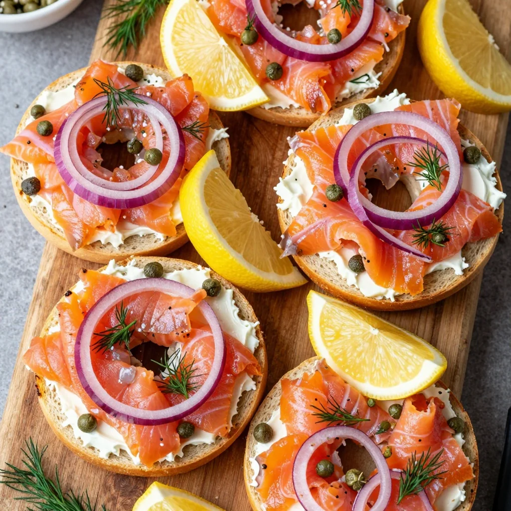 New Year's Day Smoked Salmon Bagel Platter
