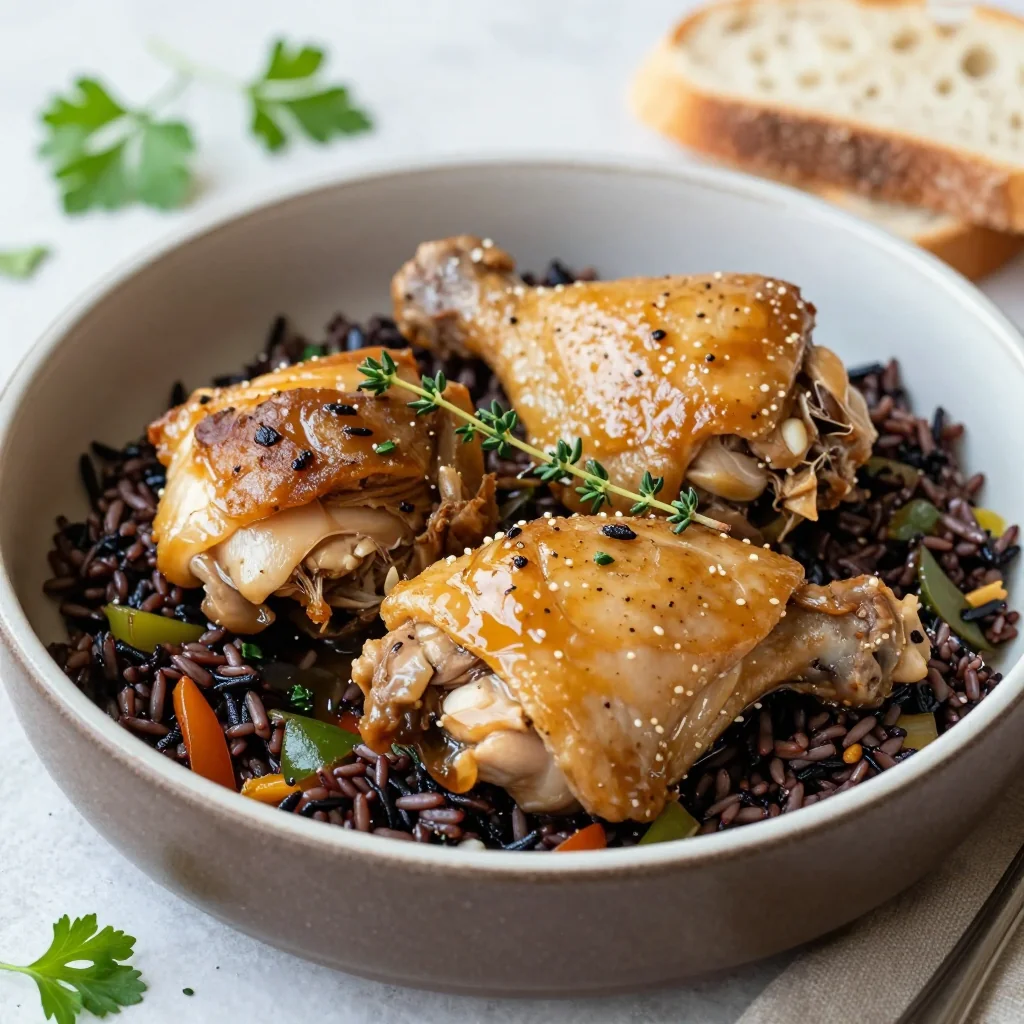 Cozy Slow Cooker Chicken and Wild Rice for Snow