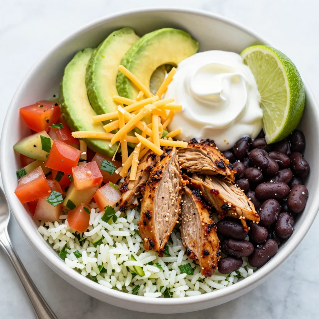 Healthy Turkey and Black Bean Burrito Bowls for Lunch