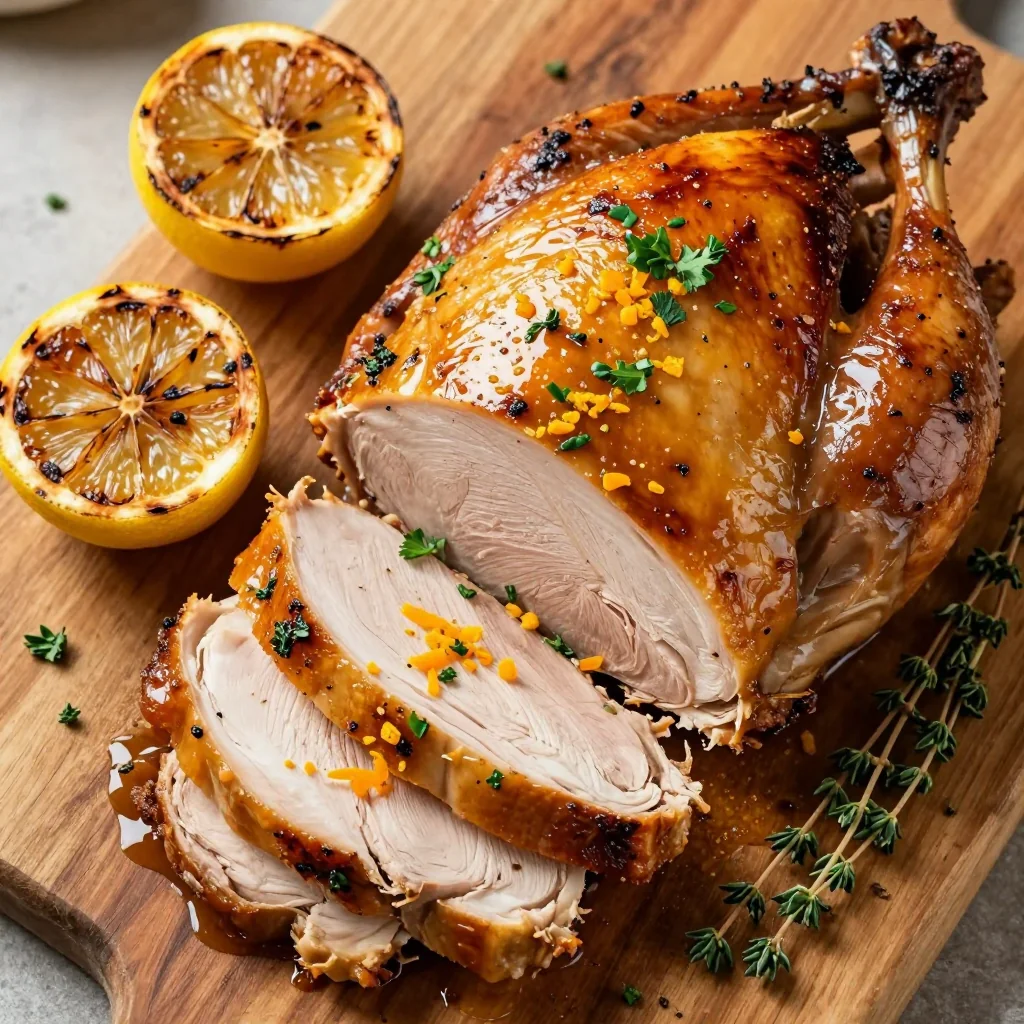slowroasted turkey breast with citrus and herb butter