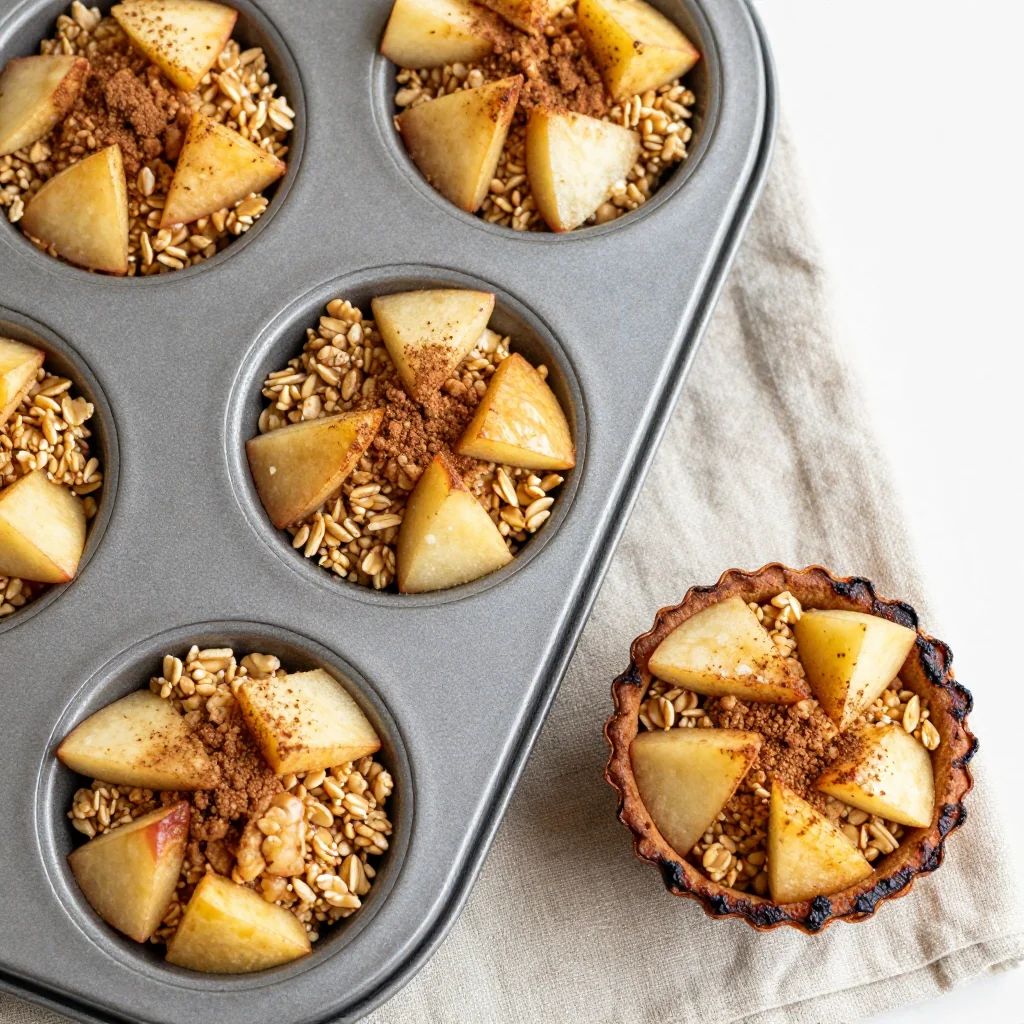 Freezer-Friendly Breakfast Oatmeal Cups with Apples and Cinnamon