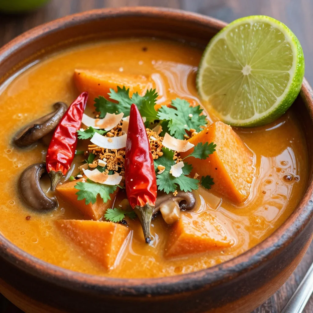 Warm And Spicy Vegan Coconut Soup For A Cold Night