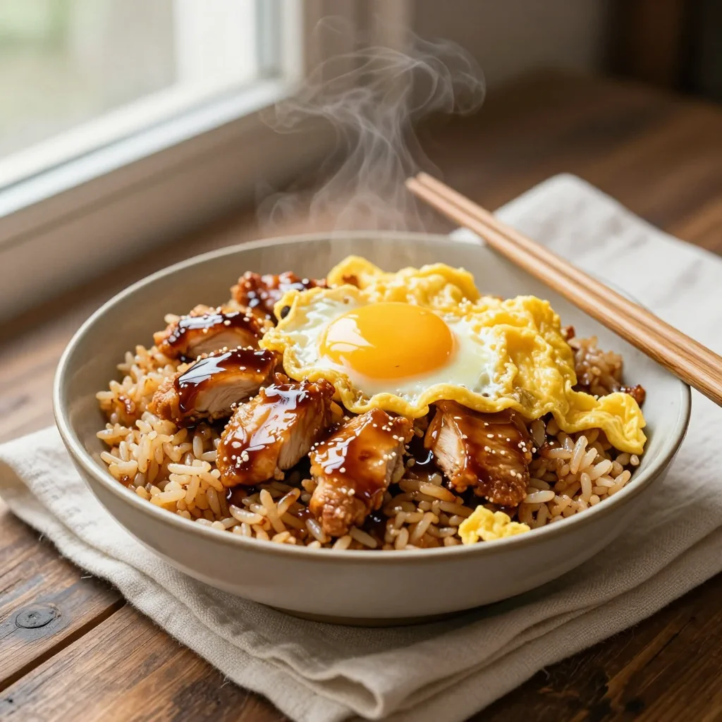 Chicken Fried Rice with Egg and Soy Sauce