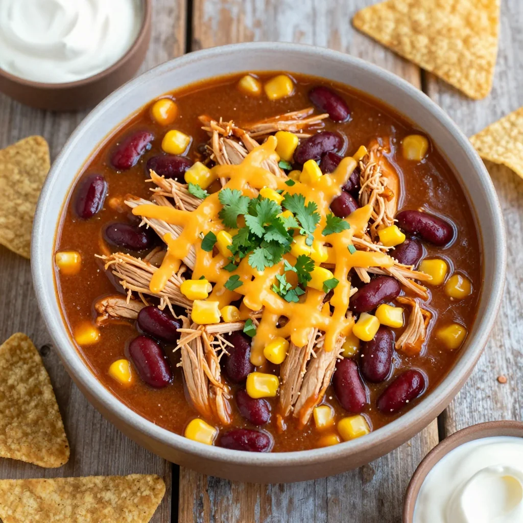 NFL Playoffs Hearty Freezer Chicken Chili for Playoff Parties