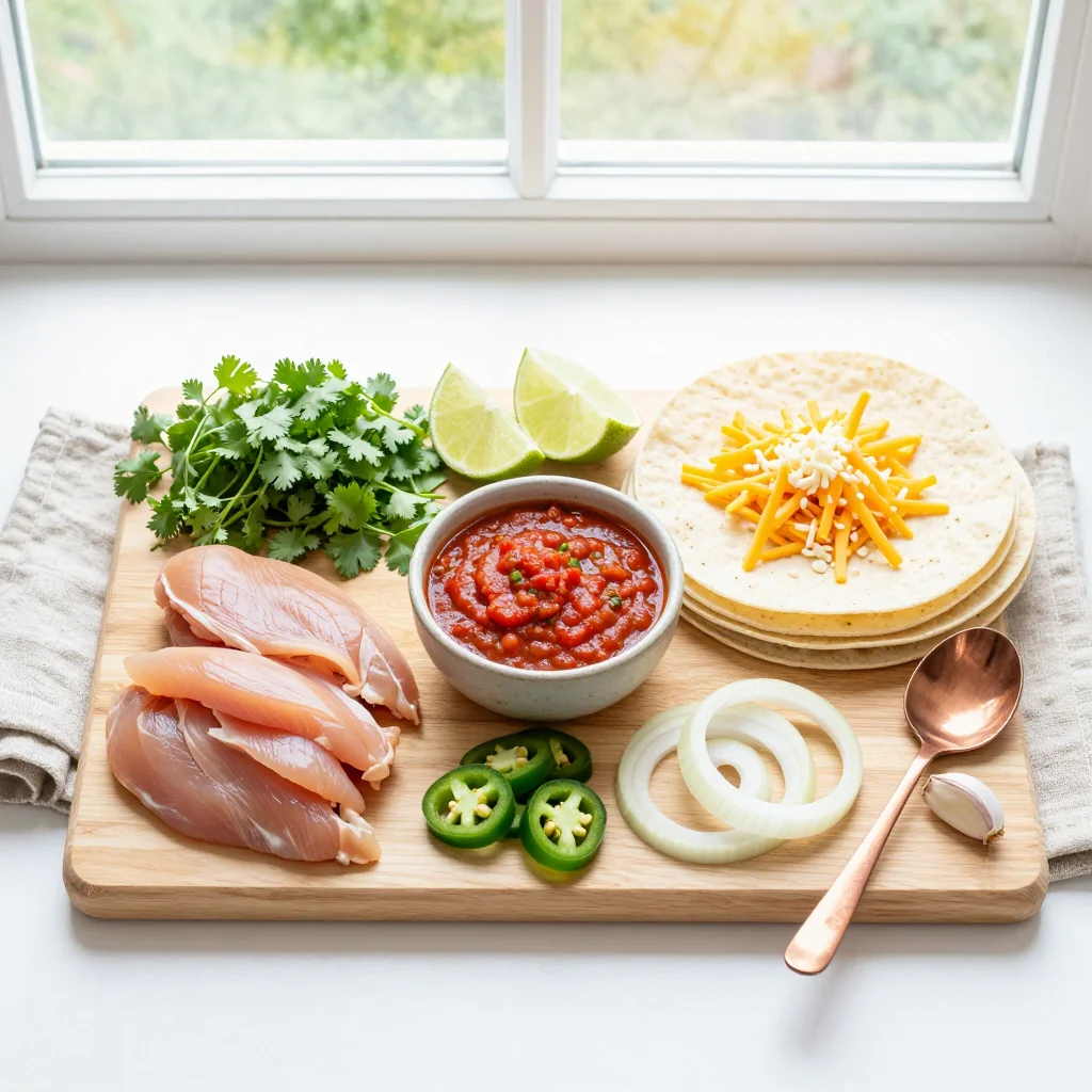 All ingredients for Enchiladas with Chicken