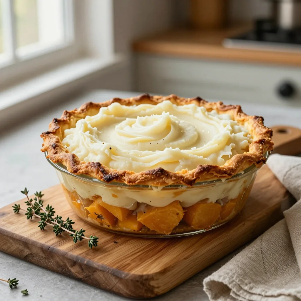 Shepherd's Pie with Sweet Potato and Cauliflower Mash