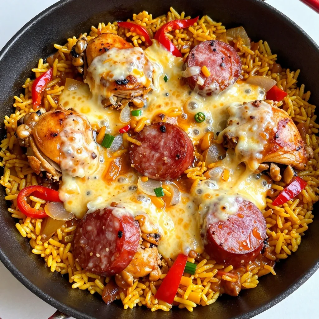 Cheesy Chicken and Sausage Jambalaya for Dinner