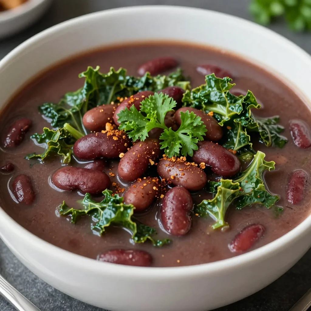 MLK Day Slow Cooker Freezer Red Bean and Kale Soup for Meals