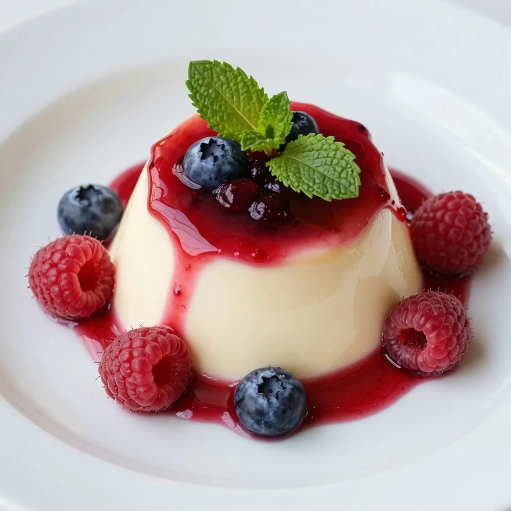 Showstopper Vanilla Panna Cotta with Berry Sauce