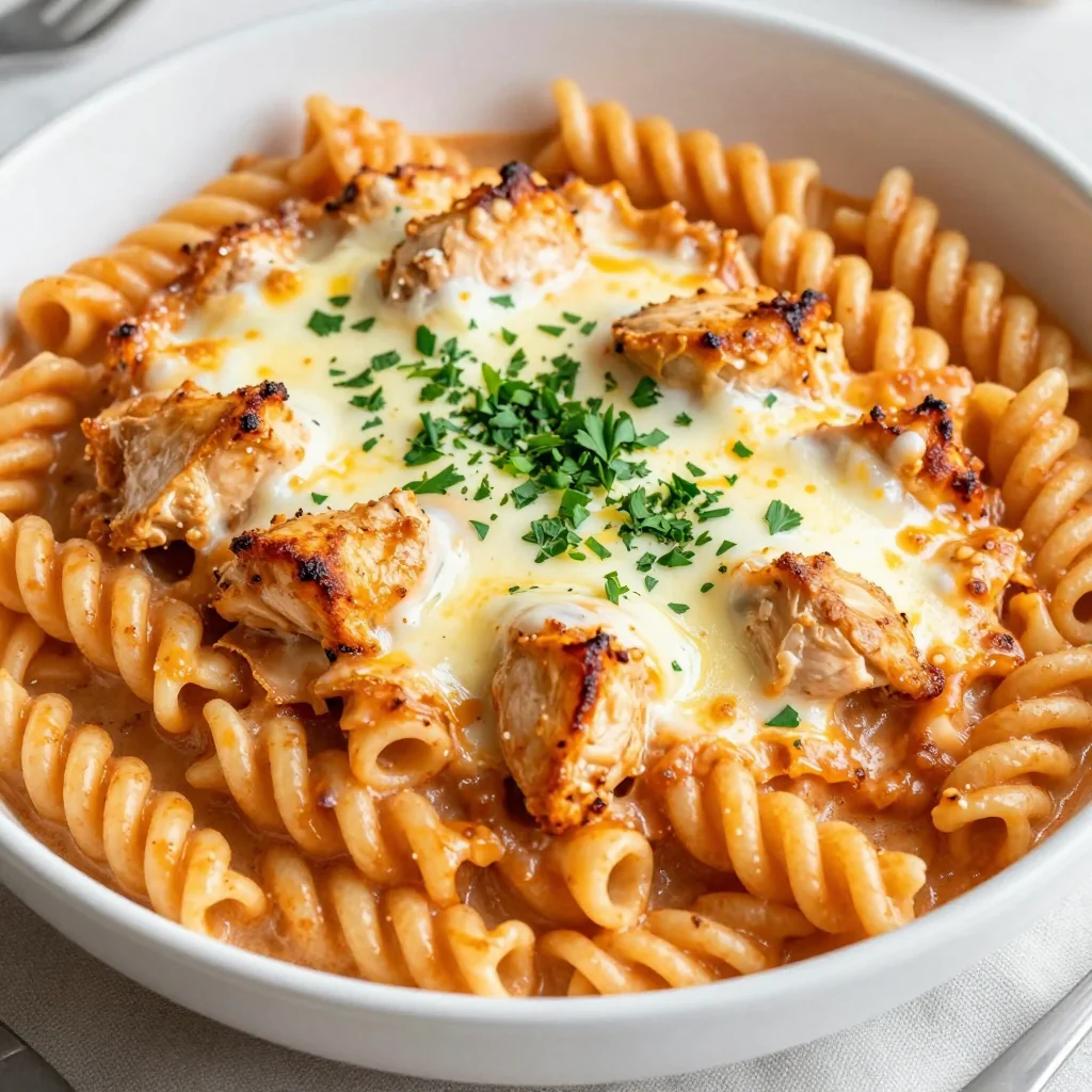 One Pot Creamy Chicken Parmesan Pasta for NFL Playoff Nights
