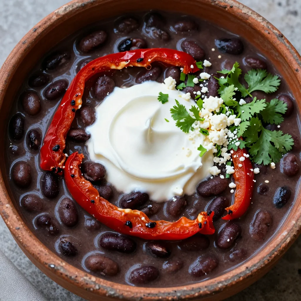 Smoky Black Bean Stew With Roasted Red Peppers