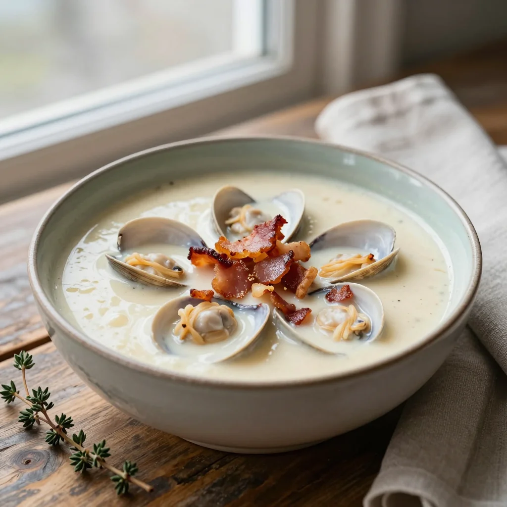 New England Clam Chowder with Bacon