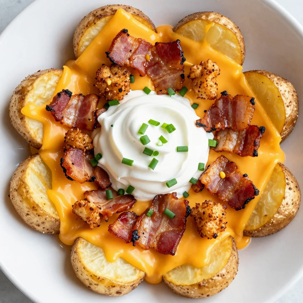 NFL Playoff Potato Skins with Sour Cream and Bacon