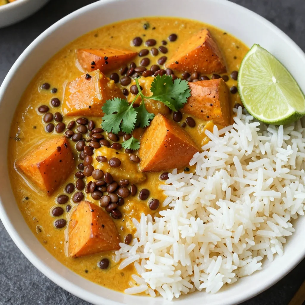 Budget Easy Lentil Curry with Coconut Milk Rice