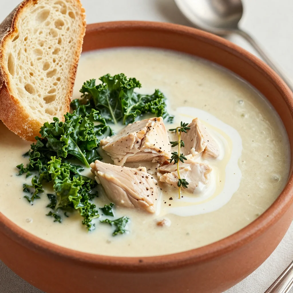 One Pot Creamy Chicken and Kale Soup for Immunity
