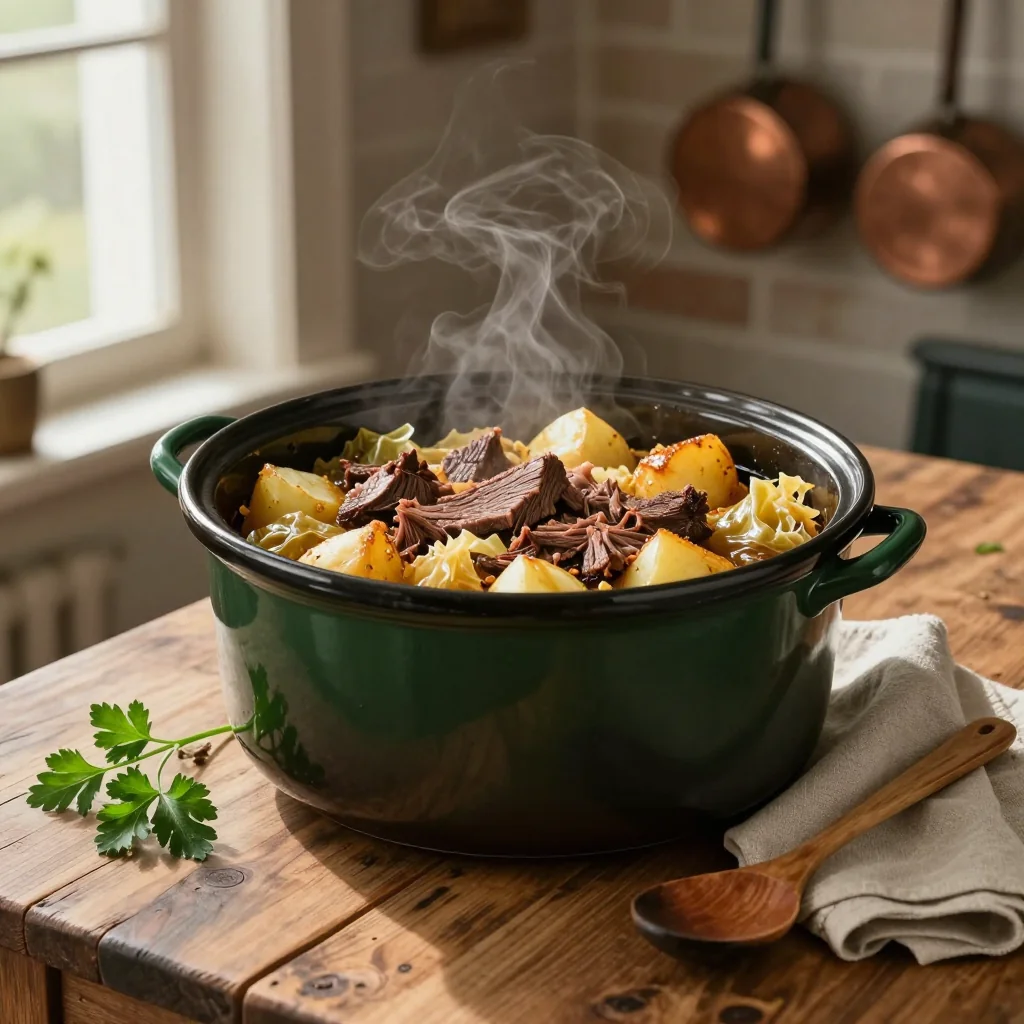 Slow Cooker Corned Beef and Cabbage with Potatoes