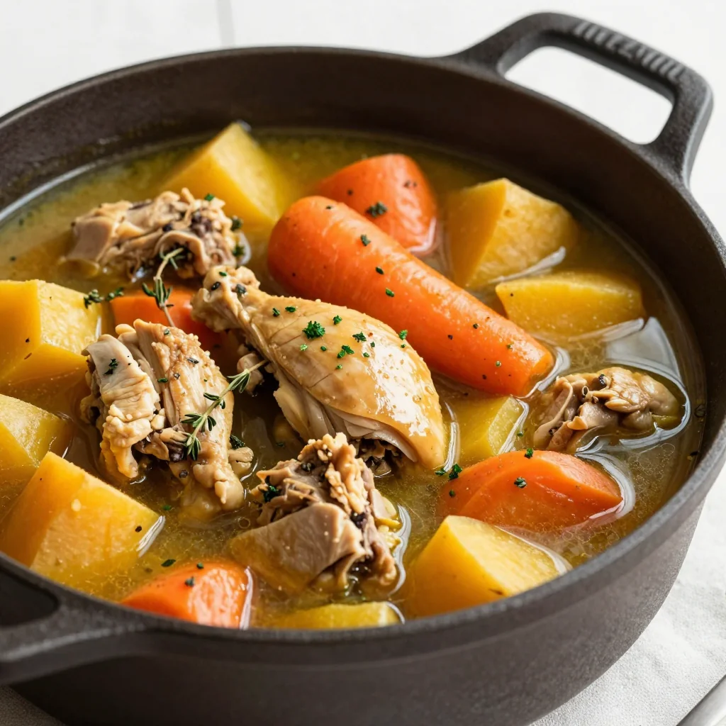 healthy one pot chicken and root vegetable stew for january dinner