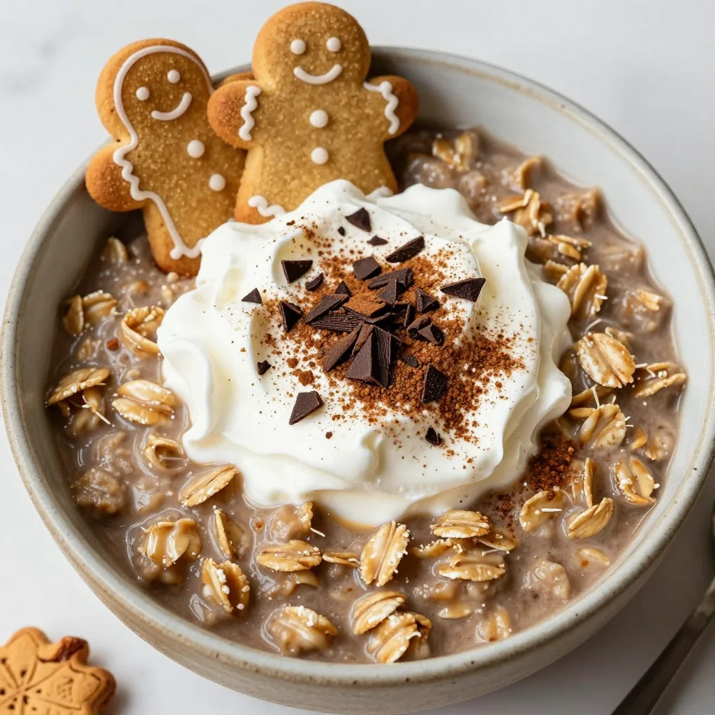 Cozy Gingerbread Oatmeal with Whipped Cream