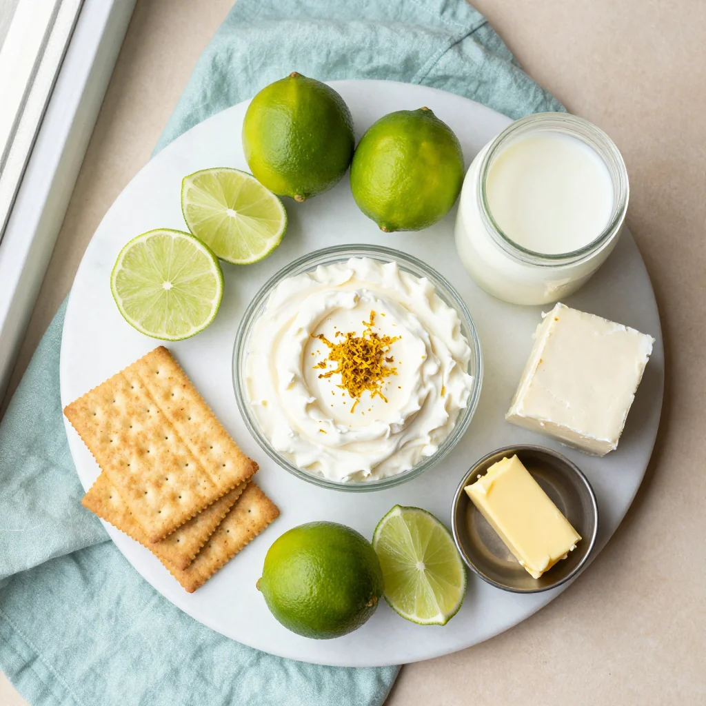All ingredients for Key Lime Pie Dip with Graham Crackers