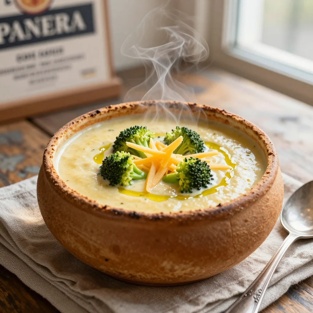 Copycat Panera Broccoli Cheddar Soup in Bread Bowls