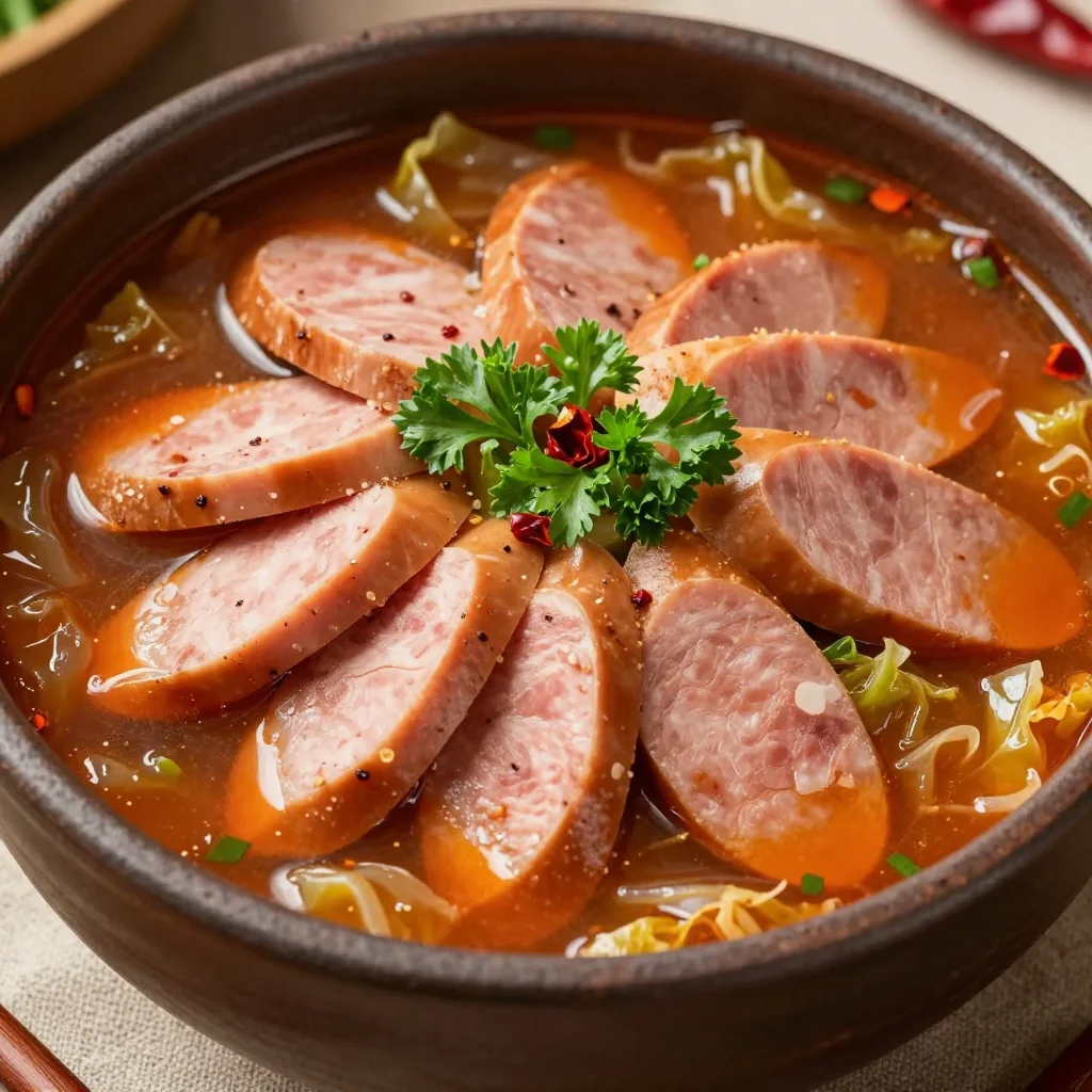 Spicy Cabbage and Sausage Soup for Winter Warmth