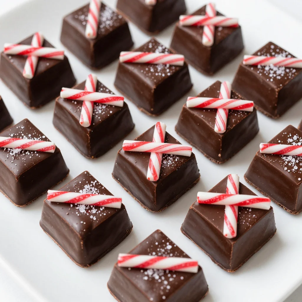 rich dark chocolate peppermint fudge for holiday treat boxes