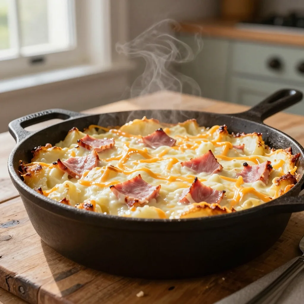 Creamy Potato Casserole with Ham and Cheese